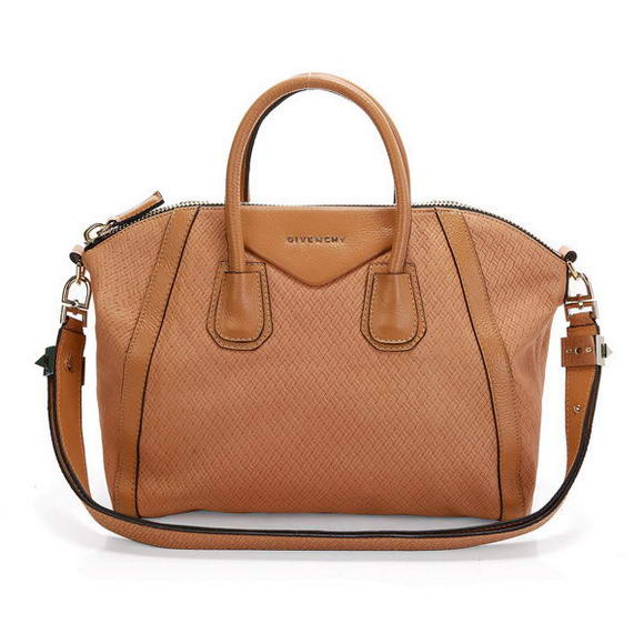 Givenchy Weave Embossed Antigona Bag Calf Leather 9981 Ocher