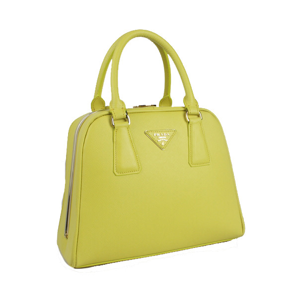 Prada Saffiano Leather Small Tote Bag BL0809 Lemon