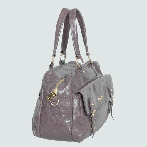 Miu Miu Shiny Leather Tote Bags 90263 Purple