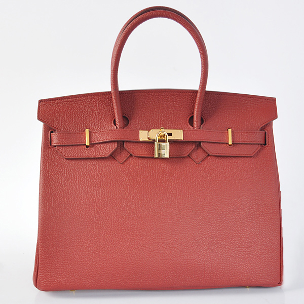 Hermes Birkin 35CM togo leather in Purplish red with Gold hardware