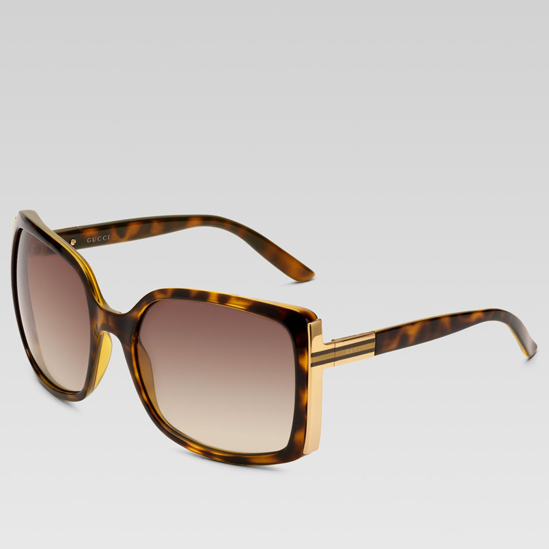 large square frame sunglasses with gucci logo and