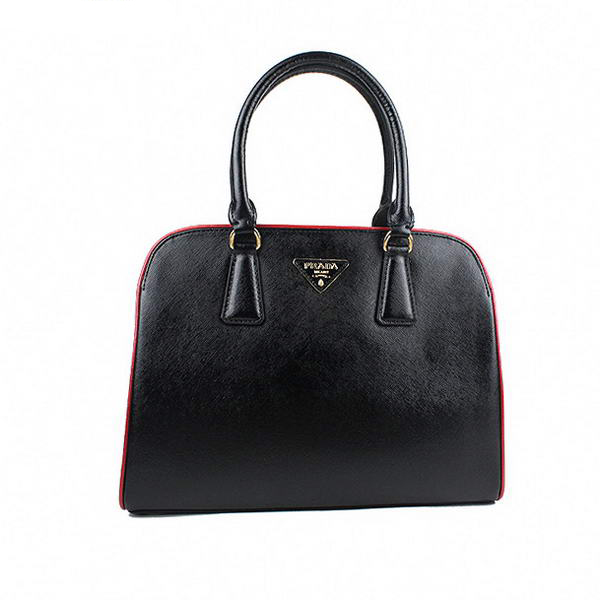 Prada Saffiano Leather Tote Bag 21267 Black&White