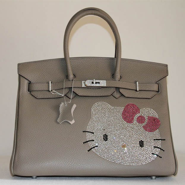 Hermes Birkin Hello Kitty 35CM Togo Leather Bag Grey HK0001