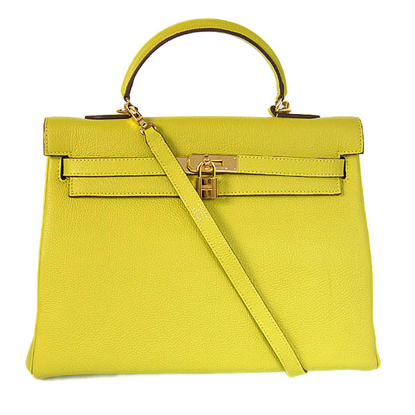 Hermes kelly 35CM Lemon yellow togo leather(Gold)