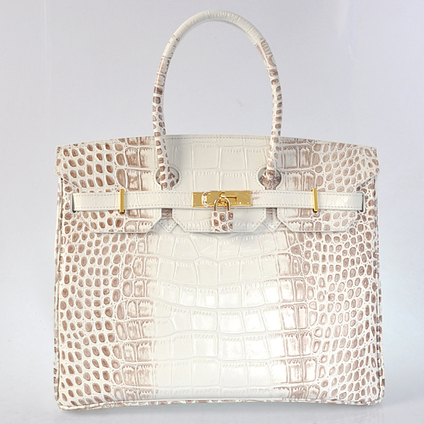 Hermes Birkin 35CM Crocodile stripes leather in Himalayan with gold hardware