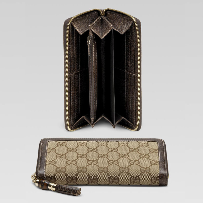 continental wallet with tassel and bamboo detail