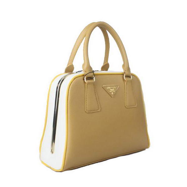 Prada Saffiano Leather Small Tote Bag BL0809 Apricot