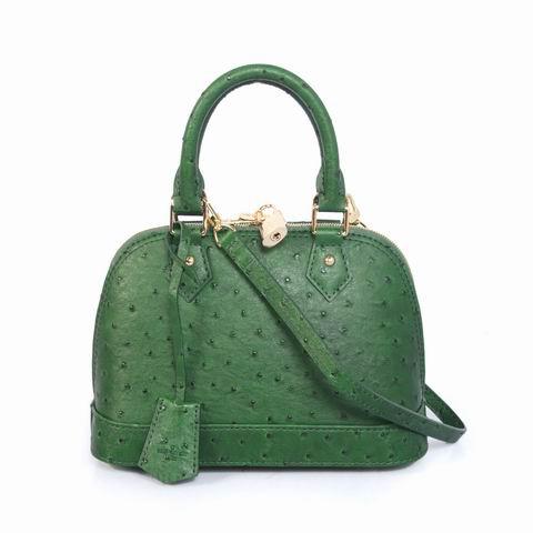 2013 Louis Vuitton Ostrich Leather Alma BB M91606 green