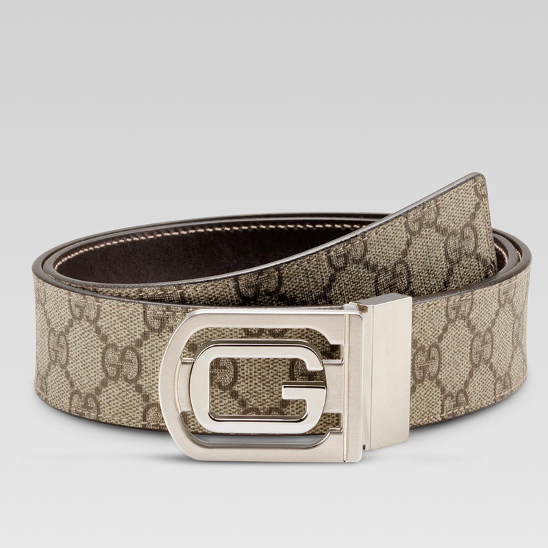 reversible belt with cutout G buckle