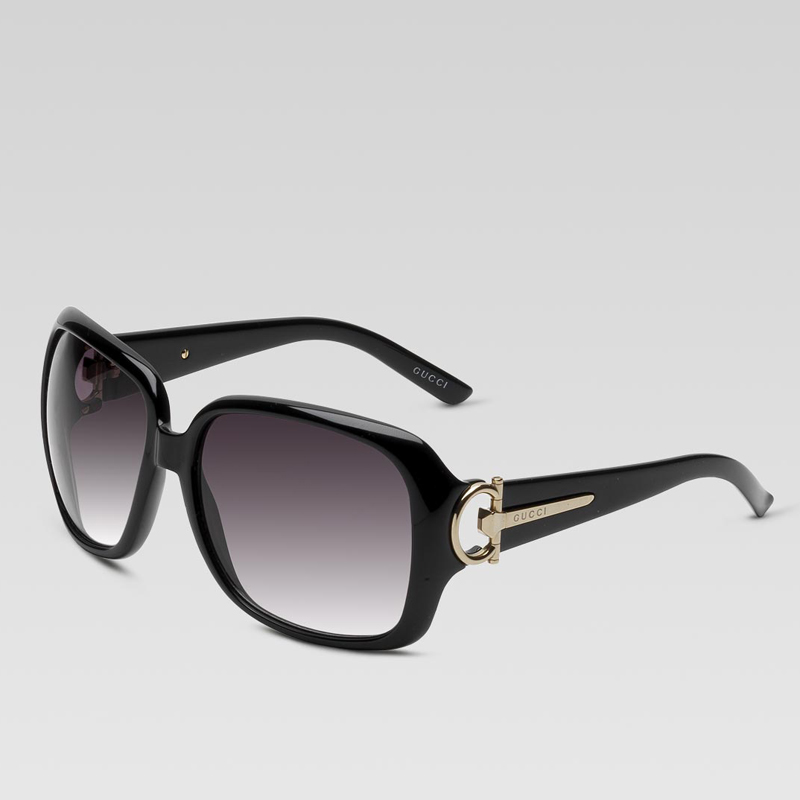 large square frame sunglasses with horsebit and ch