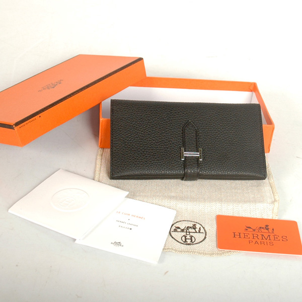 Hermes 3 flod original leather wallet in Black