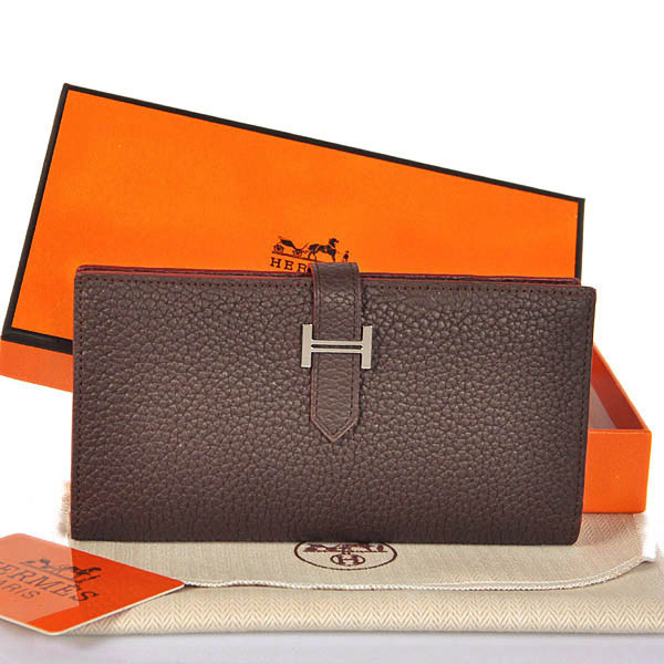 Hermes 2 flod original leather wallet in Dark Brown