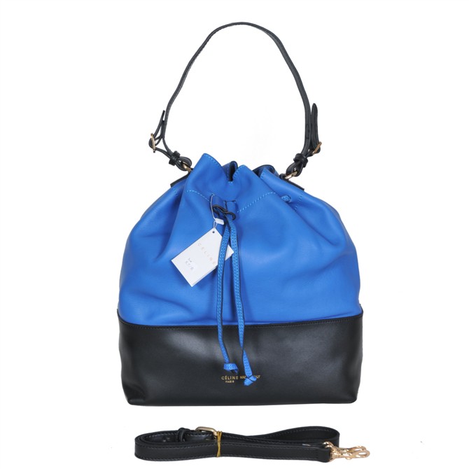 Celine Double Shoulder Bags 3385 Blue/Black