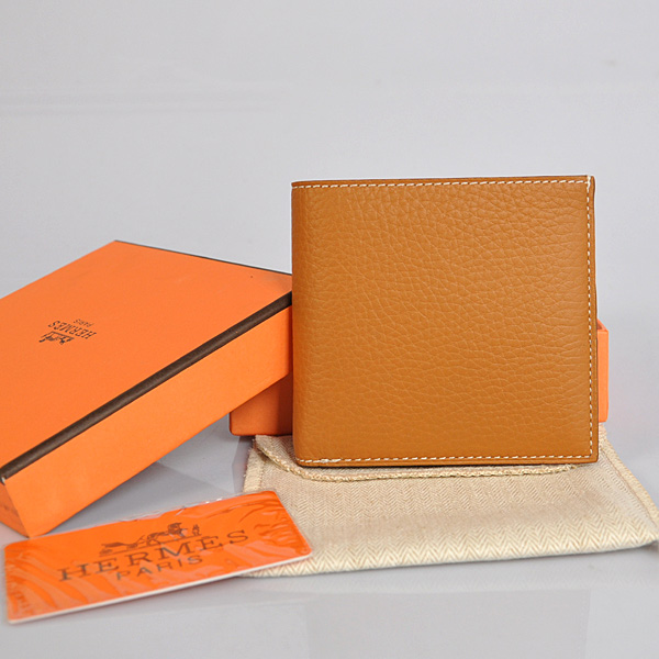 Hermes men Wallet clemence leather in Camel