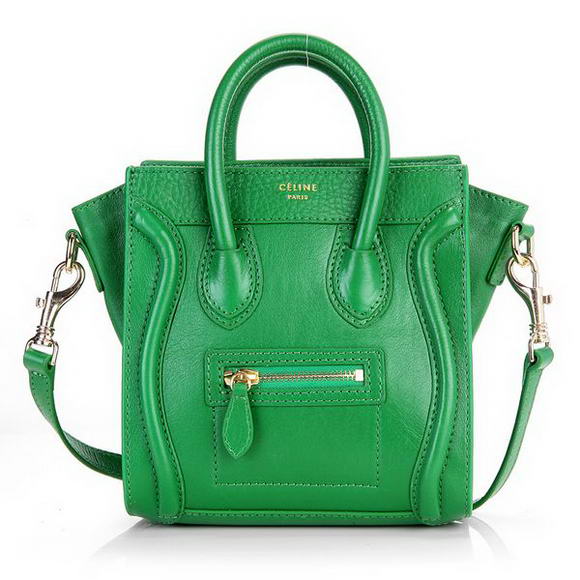 Celine Luggage Mini 165213MBA in Original Leather Green