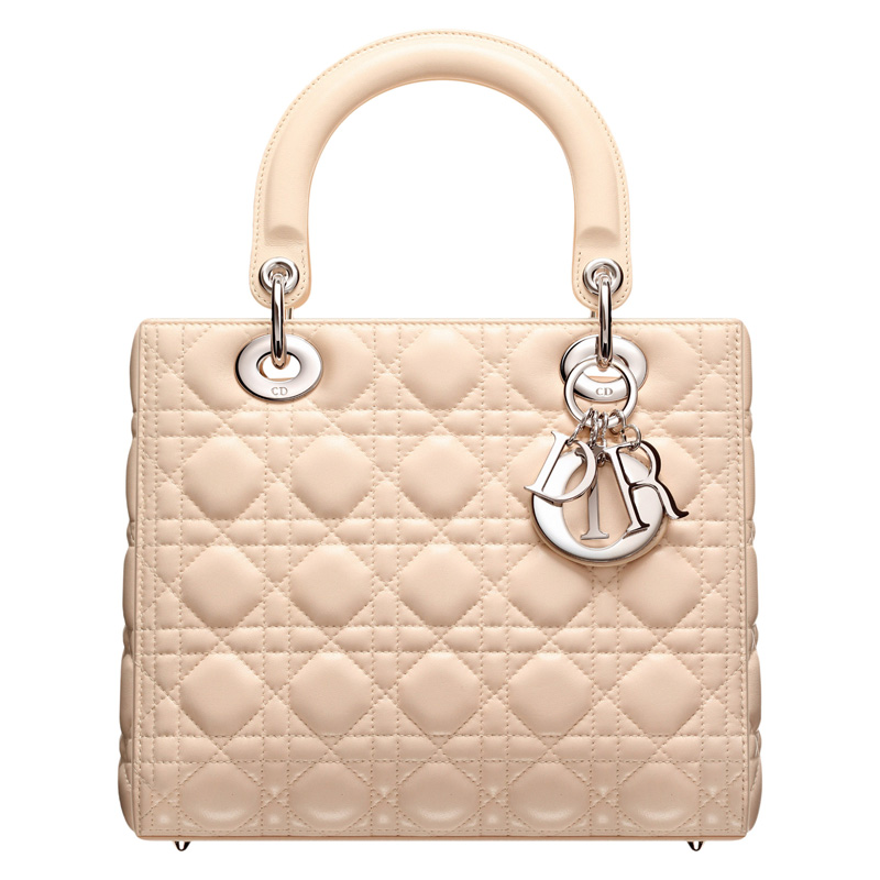 Pinky beige 'Lady Dior' bag