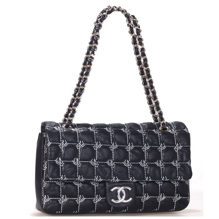 CHANEL Flap Bag with Tweed Embroidery