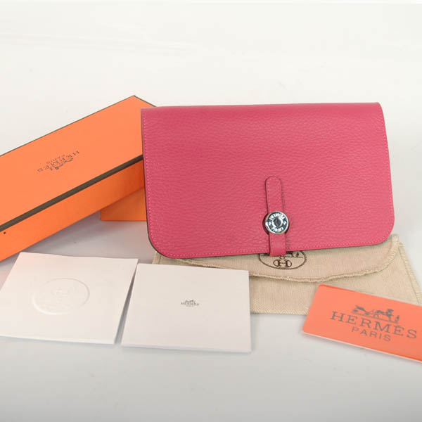 Hermes passport Wallet leather in Peach