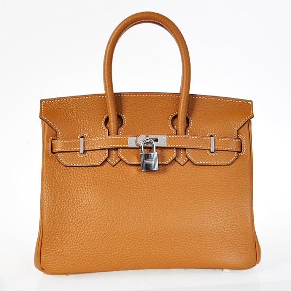 Hermes Birkin 25CM clemence leather in Camel with Silver hardware