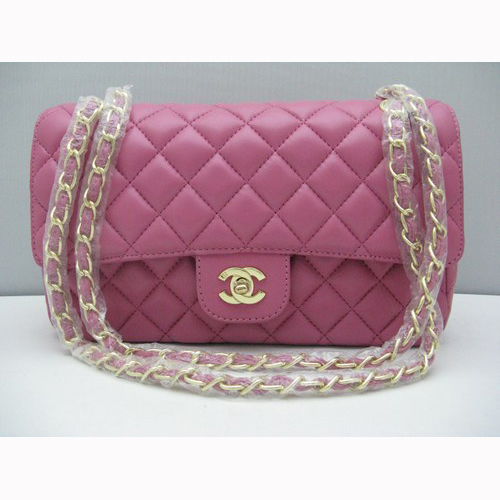 Chanel plum color with gold chain