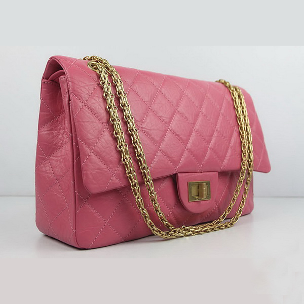 Chanel Flap Bag Quilted Pink Leather with Gold Chain 48102