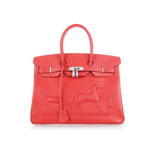 Hermes Birkin 35CM with Embossed logo Handbag Watermelon Red H35