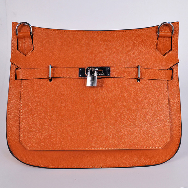 Hermes Jypsiere Bag 34cm togo leather in Orange with Silver hardware