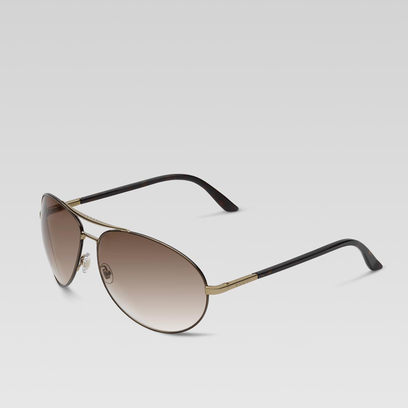 aviator sunglasses with gucci logo on temple