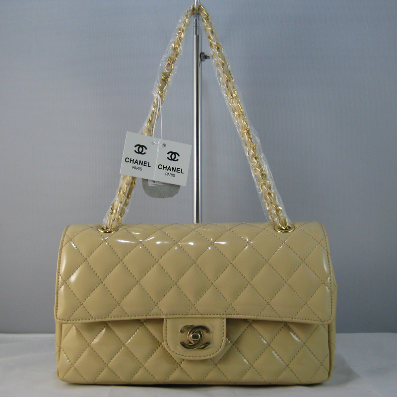 Chanel beige color with gold chain