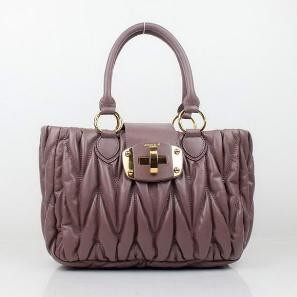 miu miu Tote Bag Lambskin Leather 88011 Purple