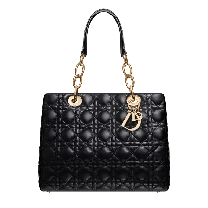 Black leather 'Dior Soft' shopping bag