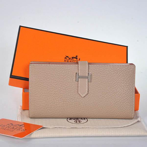 Hermes 2 flod original leather wallet in Light grey