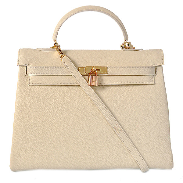 Hermes kelly 35CM clemence leather in Off-white with Gold hardware