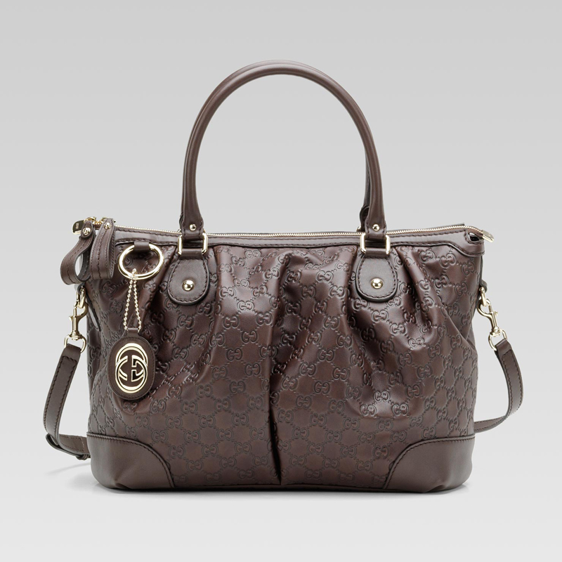 gucci sukey dark brown guccissima leather top handle bag