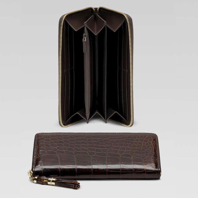 continental wallet with tassel and bamboo detail