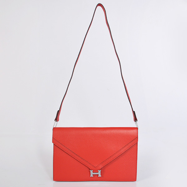 Hermes Liddy Bag clemence leather in Flame with Silver hardware