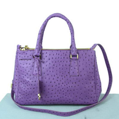 Prada Ostrich Leather Tote Bag BN1801 Purple