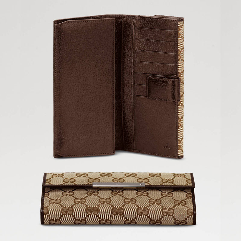 continental wallet with gucci trademark engraved m