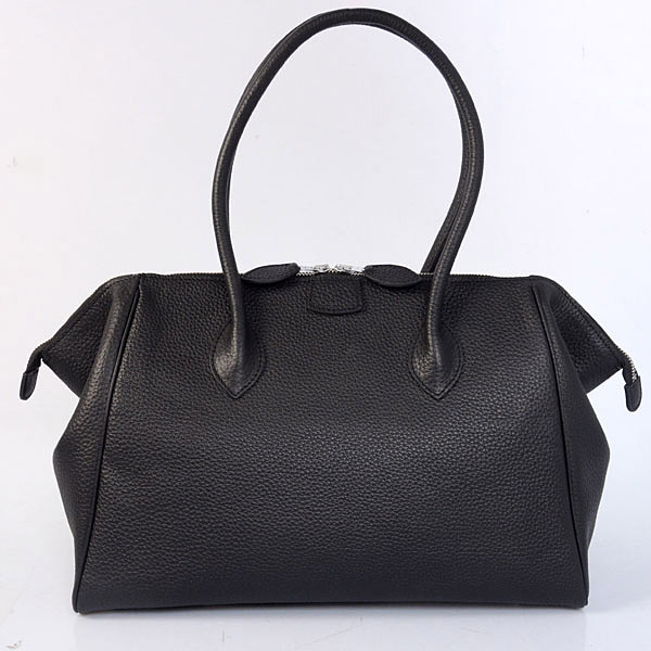 Hermes 37cm paris bombay clemence leather in Black