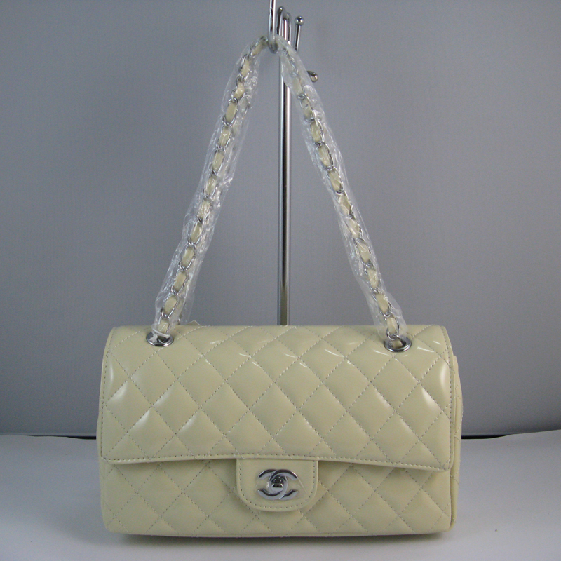 Chanel beige color with Silver chain