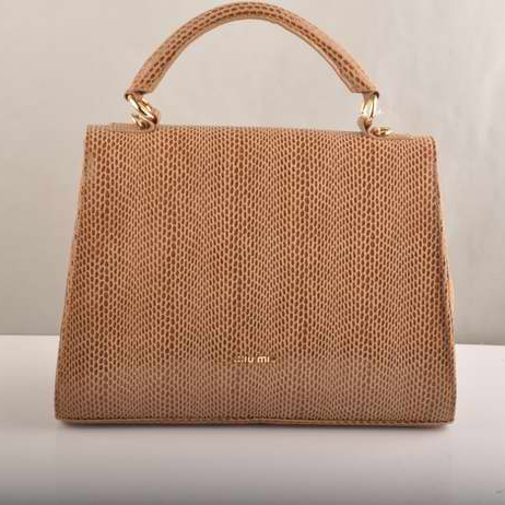 Miu Miu Tote Handbags Snake Veins 7430 Coffee