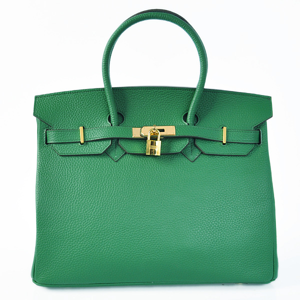 Hermes Birkin 35CM clemence leather in Dark green with Gold hardware