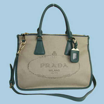 New Prada City Canvas Tote Bag BN2161B Green