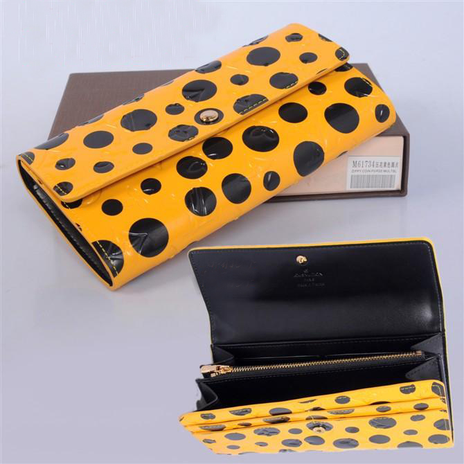 Louis Vuitton Monogram Vernis Dots Sarah Wallets M61734 Yellow