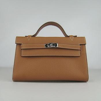 Hermes Kelly 22CM Cattle Neck Stripe Light Coffee