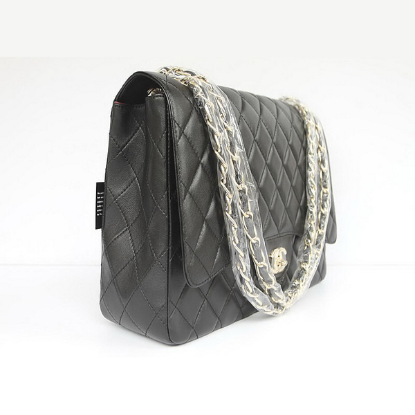 Chanel Flap Bag Quilted Black Lambskin with Gold Chain 1116