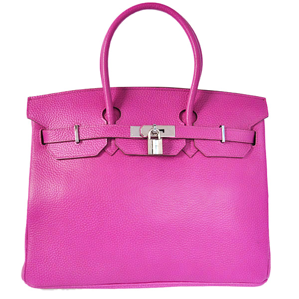 Hermes Birkin 35CM clemence leather in Purpurin with Silver hardware