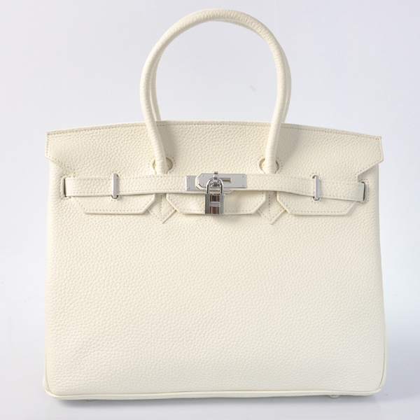 Hermes Birkin 35CM clemence leather in Pure white with Silver hardware