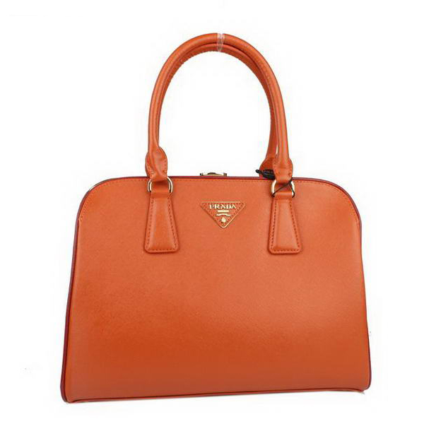 Prada Saffiano Leather Tote Bag 21267 Orange&White