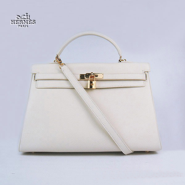 Hermes Kelly 35cm Togo Leather Bag Beige 6308 Gold Hardware